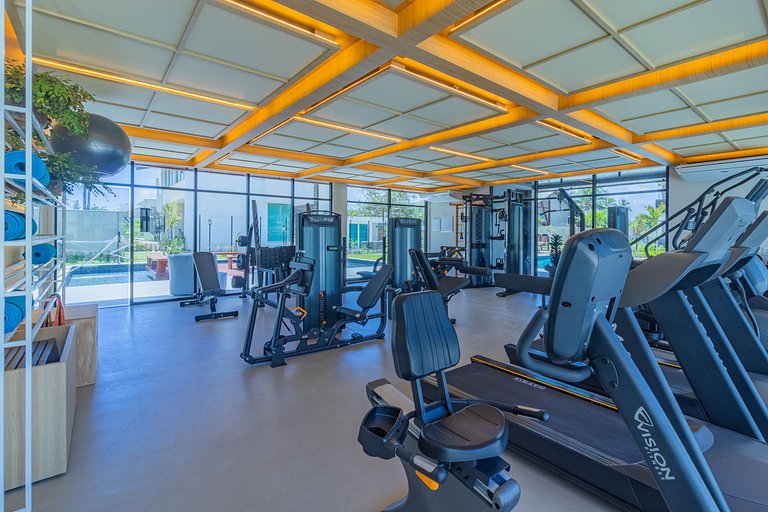 Apê 2 quartos beira-mar c/ restaurante e recreação