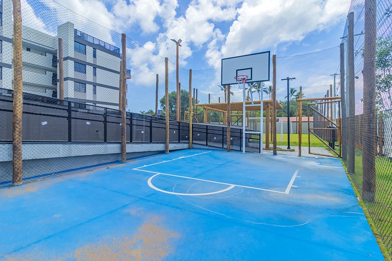 Apê 2 quartos beira-mar c/ restaurante e recreação