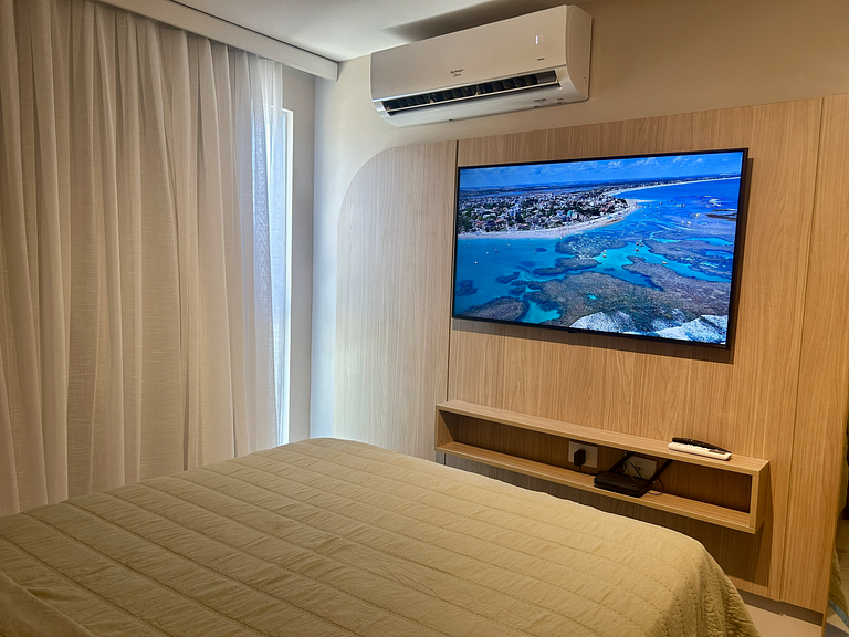 Estúdio com vista mar e piscina no rooftop