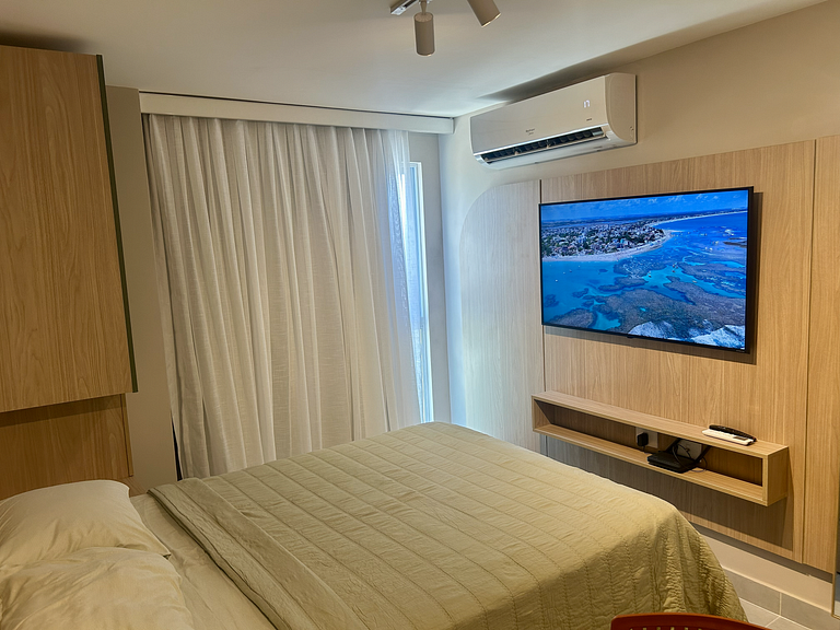 Estúdio com vista mar e piscina no rooftop