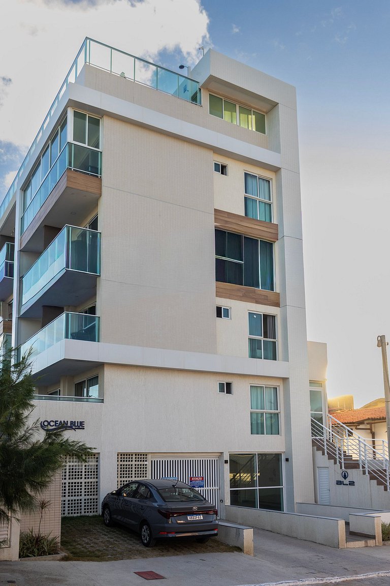 Estúdio com vista mar e piscina no rooftop