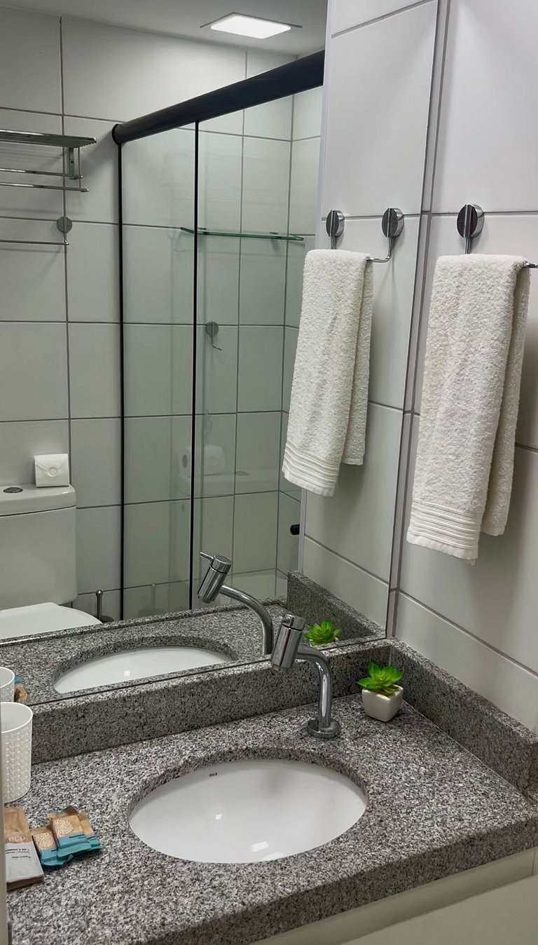 Studio aconchegante c/ vista piscina