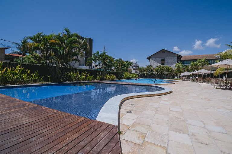 Studio aconchegante c/ vista piscina