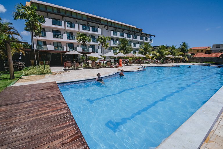 Studio aconchegante c/ vista piscina