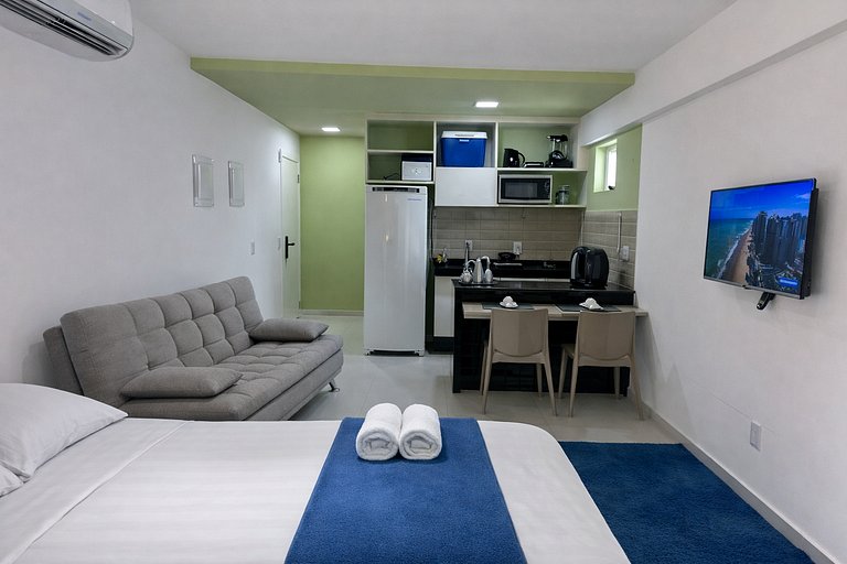 Studio a 200m do mar com infraestrutura completa