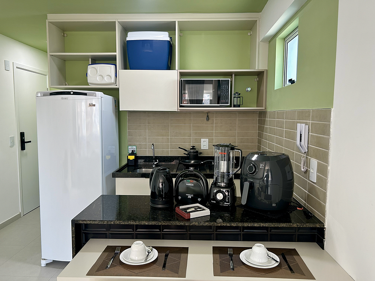 Studio a 200m do mar com infraestrutura completa