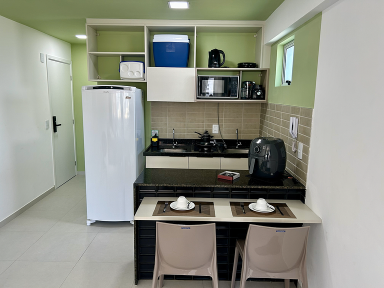 Studio a 200m do mar com infraestrutura completa