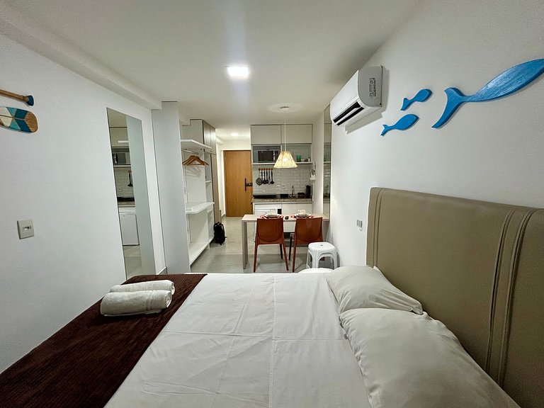 Studio com jacuzzi privativa na Praia do Cupe