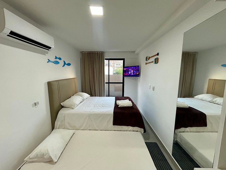 Studio com jacuzzi privativa na Praia do Cupe