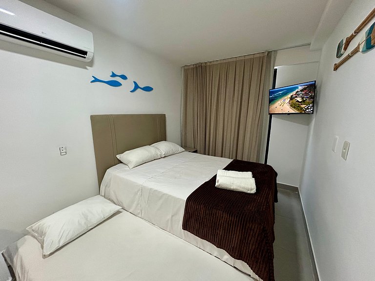 Studio com jacuzzi privativa na Praia do Cupe