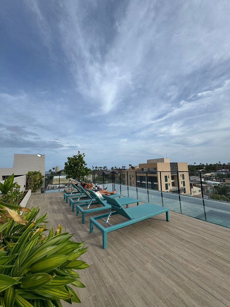 Studio com jacuzzi privativa na Praia do Cupe