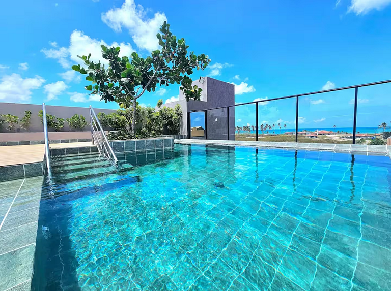 Studio com jacuzzi privativa na Praia do Cupe