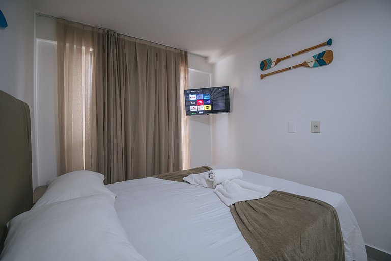 Studio com jacuzzi privativa na Praia do Cupe
