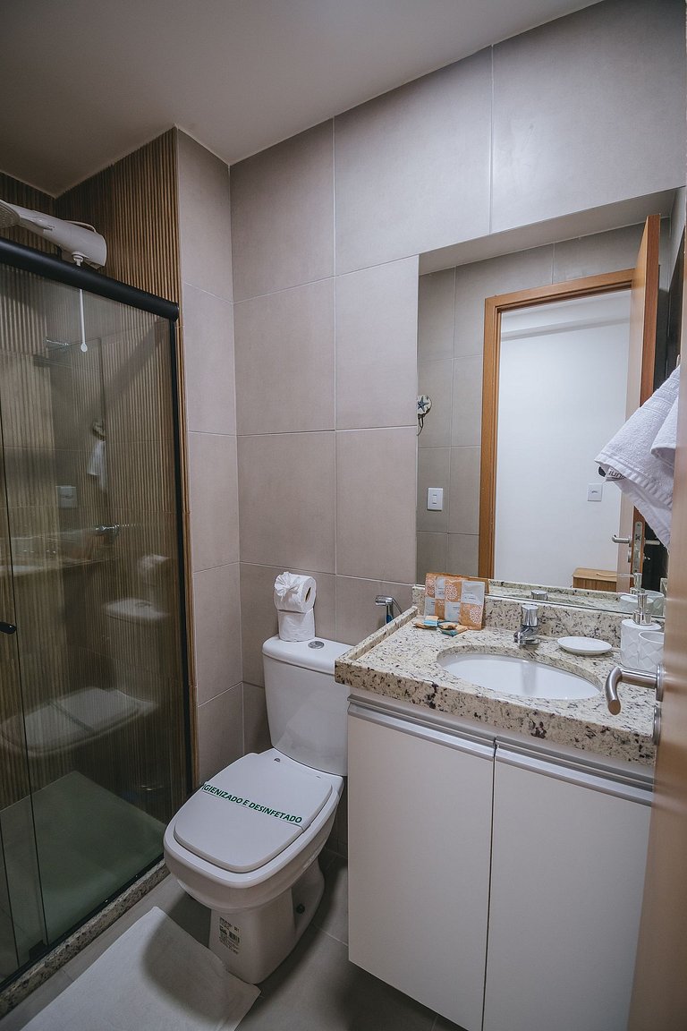 Studio com jacuzzi privativa na Praia do Cupe