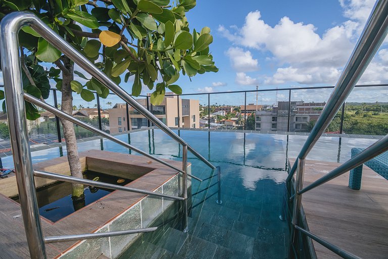 Studio com jacuzzi privativa na Praia do Cupe