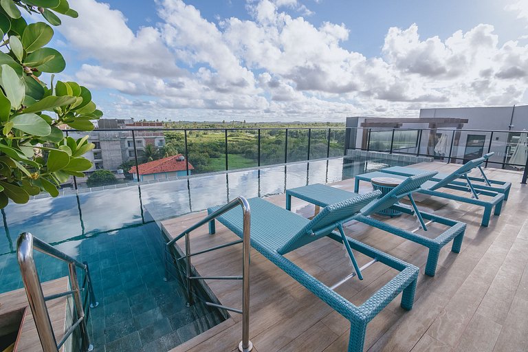 Studio com jacuzzi privativa na Praia do Cupe
