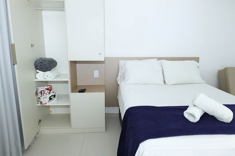 Studio a 200m do mar com infraestrutura completa