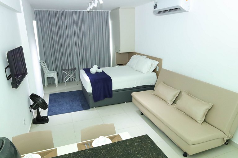 Studio a 200m do mar com infraestrutura completa