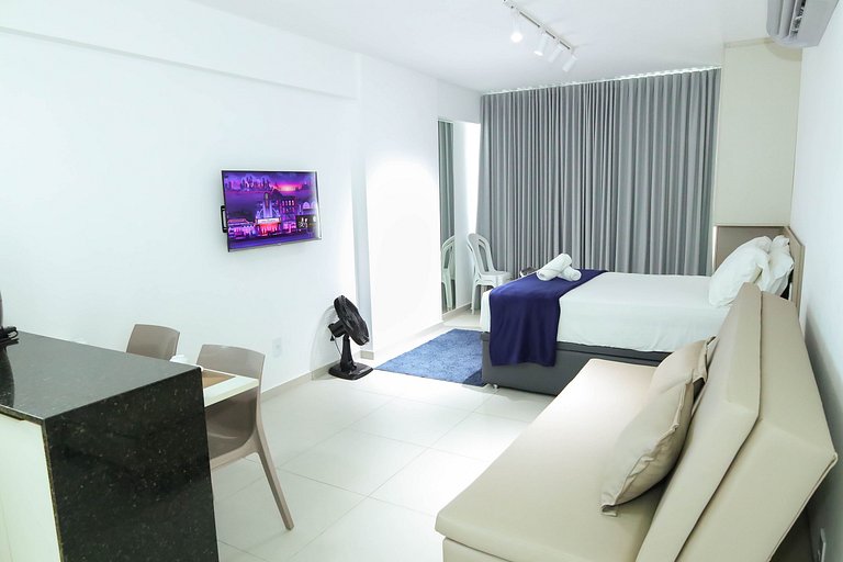 Studio a 200m do mar com infraestrutura completa
