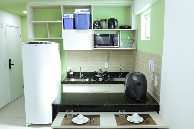 Studio a 200m do mar com infraestrutura completa