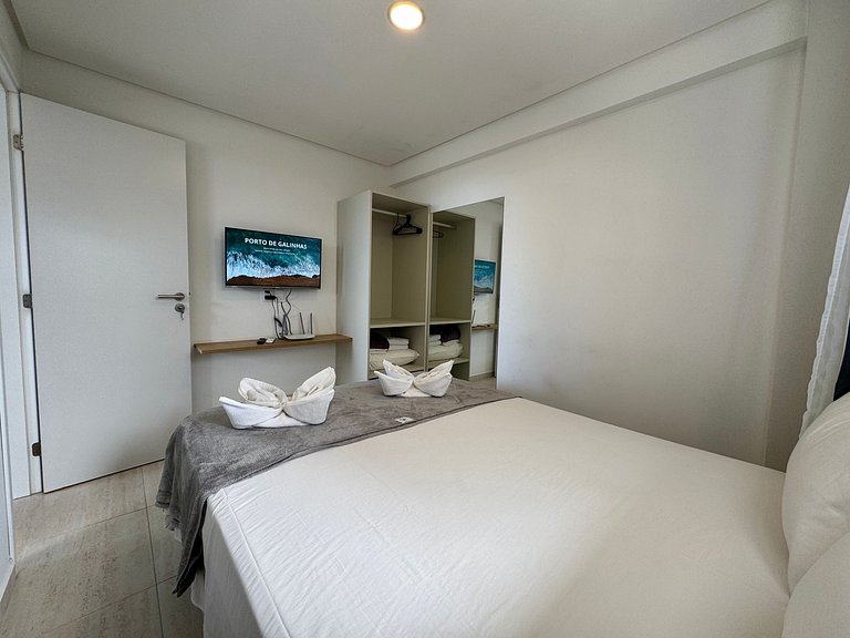 Flat beira-mar com piscina em Porto de Galinhas