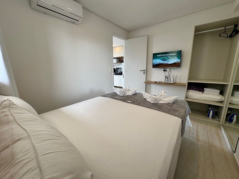 Flat beira-mar com piscina em Porto de Galinhas