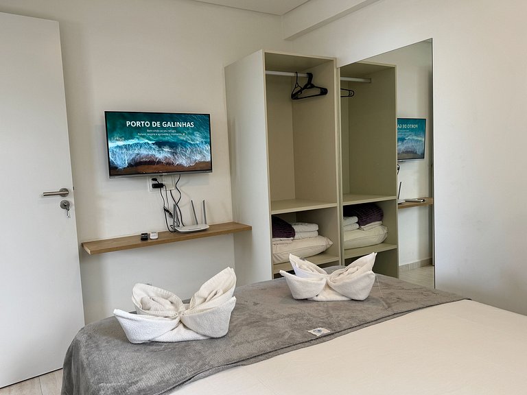 Flat beira-mar com piscina em Porto de Galinhas