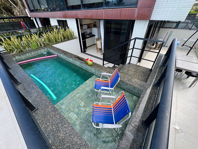 Flat beira-mar com piscina em Porto de Galinhas