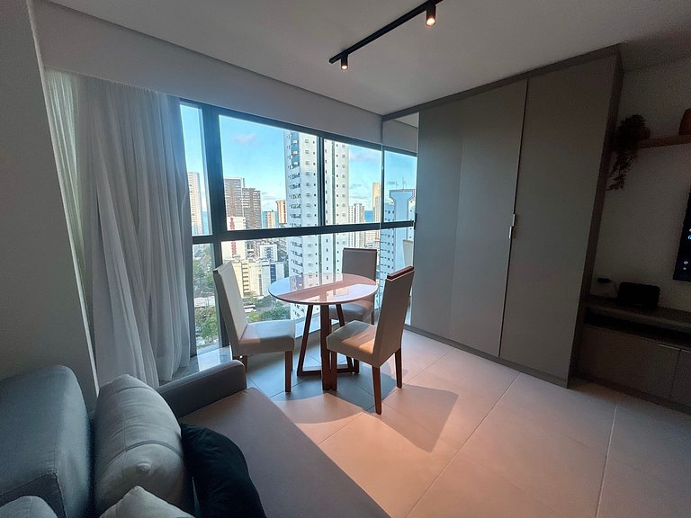 Studio luxo em Boa Viagem, Recife | Rooftop 360°