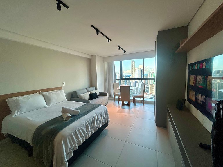 Studio luxo em Boa Viagem, Recife | Rooftop 360°