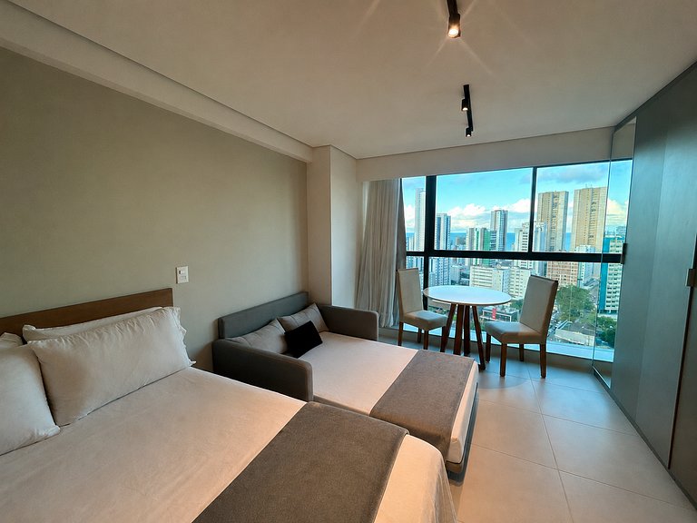 Studio luxo em Boa Viagem, Recife | Rooftop 360°