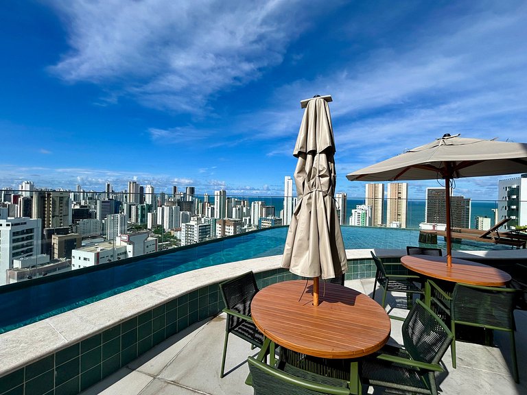 Studio luxo em Boa Viagem, Recife | Rooftop 360°