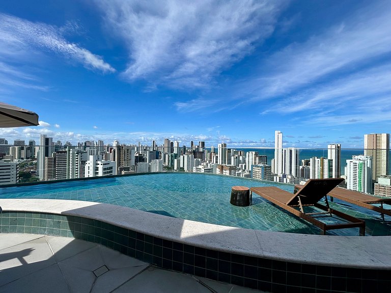 Studio luxo em Boa Viagem, Recife | Rooftop 360°