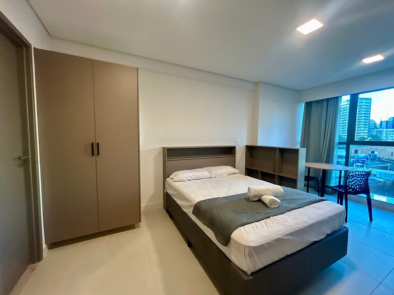 Studio novo em Boa Viagem | Piscina no rooftop