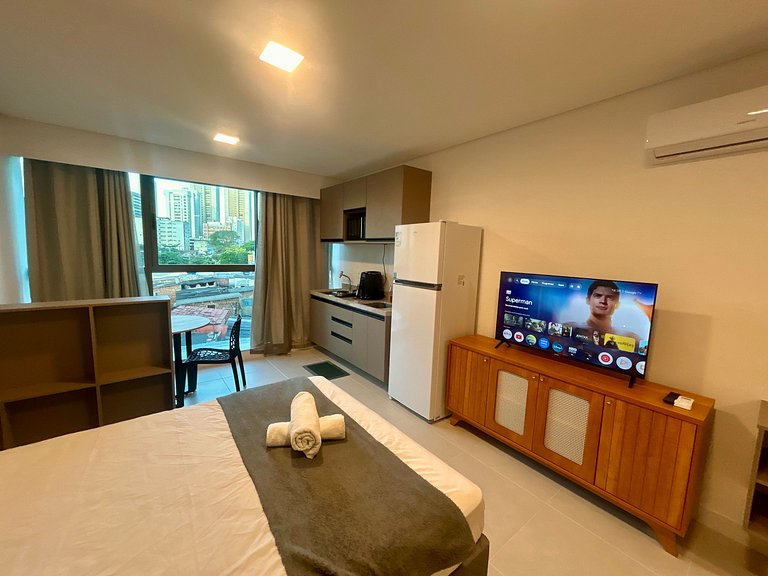 Studio novo em Boa Viagem | Piscina no rooftop