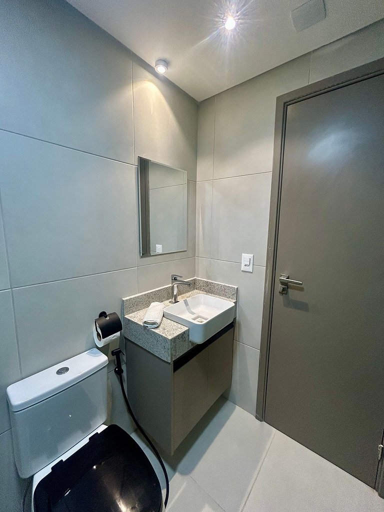 Studio novo em Boa Viagem | Piscina no rooftop