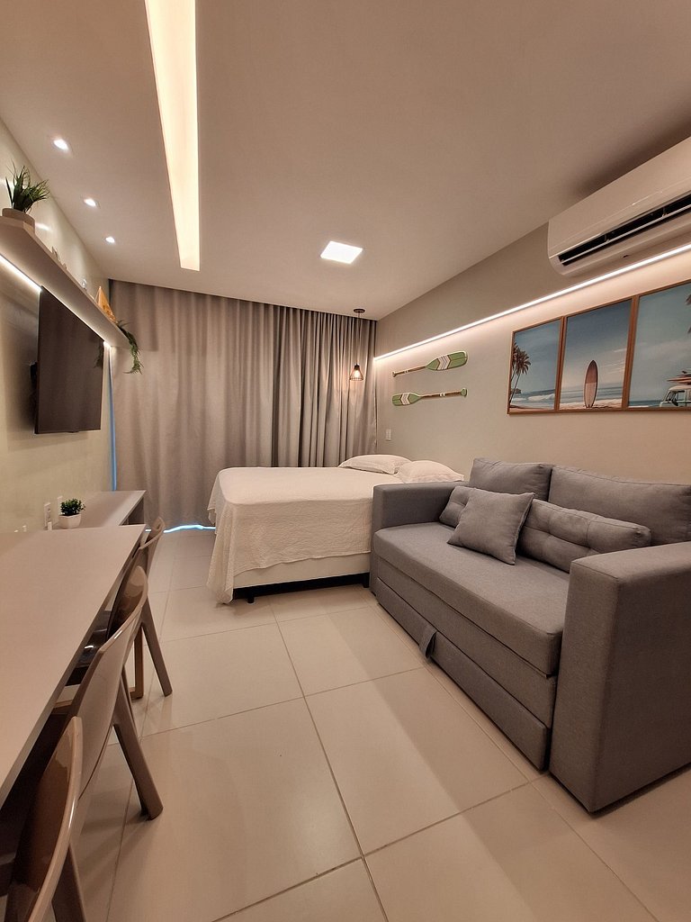 Studio beira-mar nas piscinas naturais Tamandaré