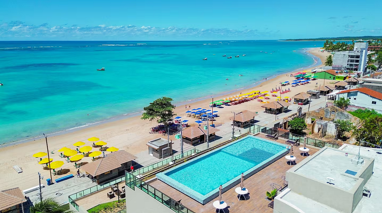 Studio beira-mar nas piscinas naturais Tamandaré