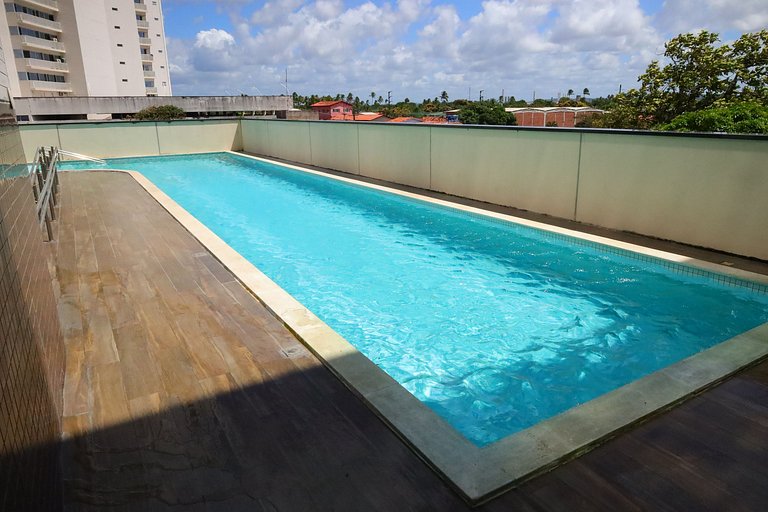 Apto beira-mar com piscina em Barra de Jangada