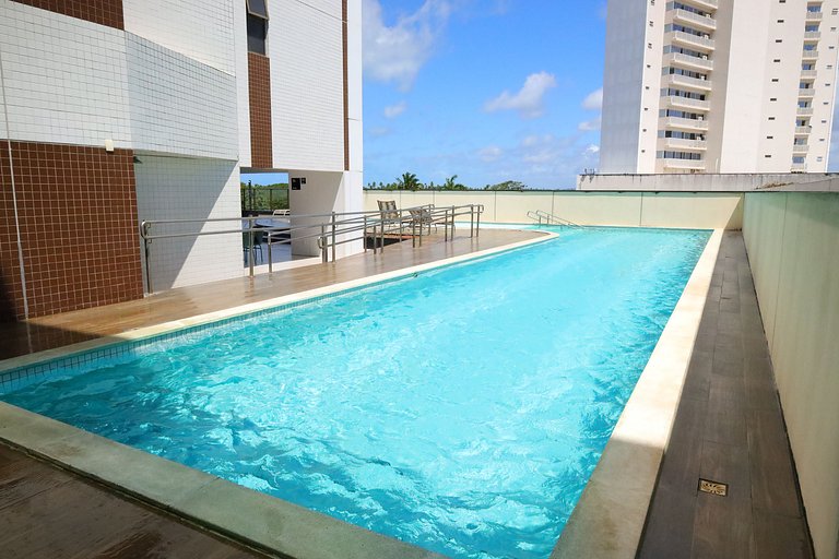 Apto beira-mar com piscina em Barra de Jangada