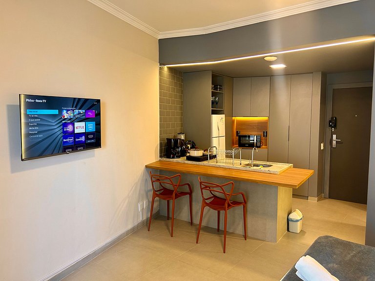 Studio beira-mar com piscina na praia de Piedade