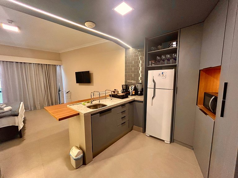 Studio beira-mar com piscina na praia de Piedade