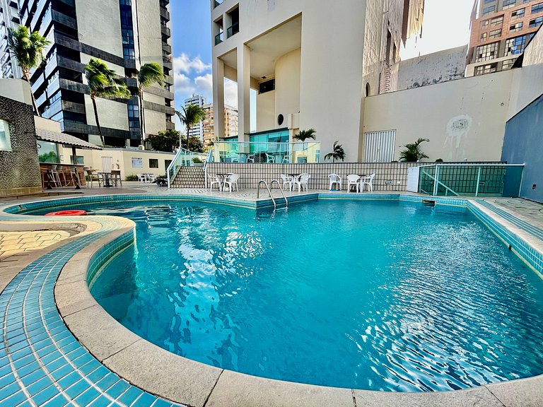 Studio beira-mar com piscina na praia de Piedade