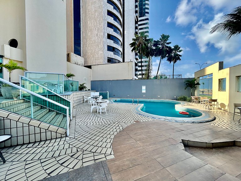 Studio beira-mar com piscina na praia de Piedade
