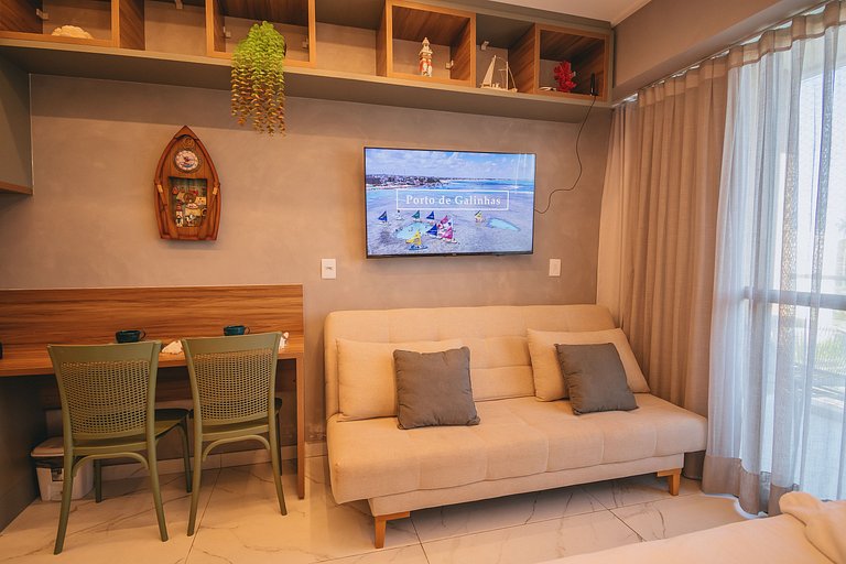 Studio com lazer de resort em Muro Alto
