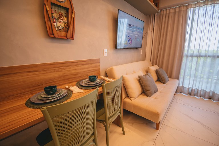 Studio com lazer de resort em Muro Alto