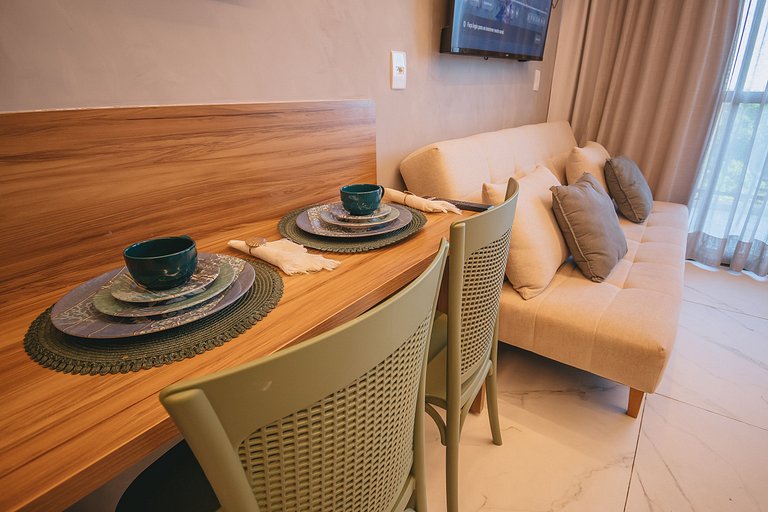 Studio com lazer de resort em Muro Alto