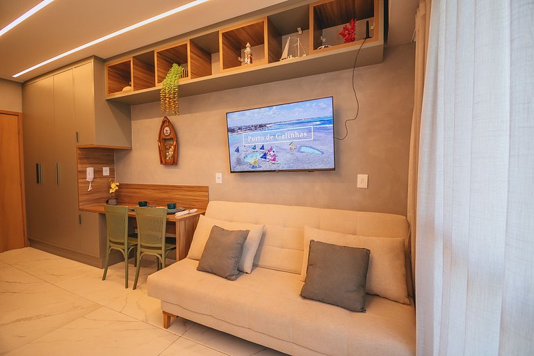 Studio com lazer de resort em Muro Alto