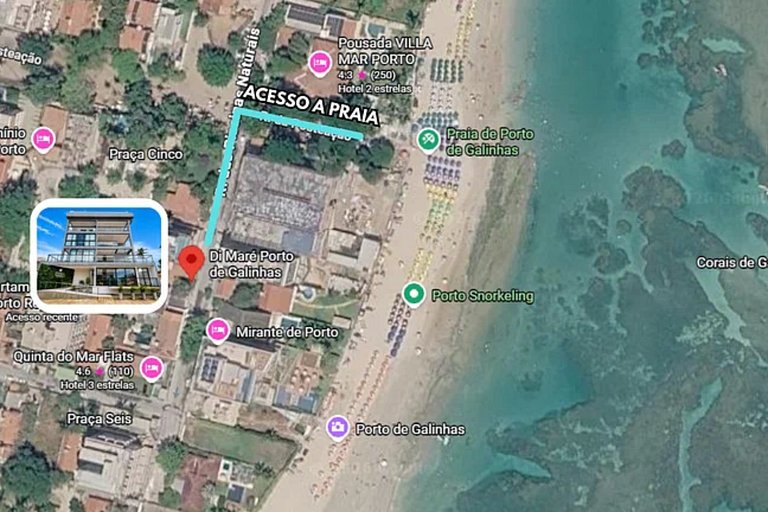 Apê com varanda a 50 m das Piscinas Naturais